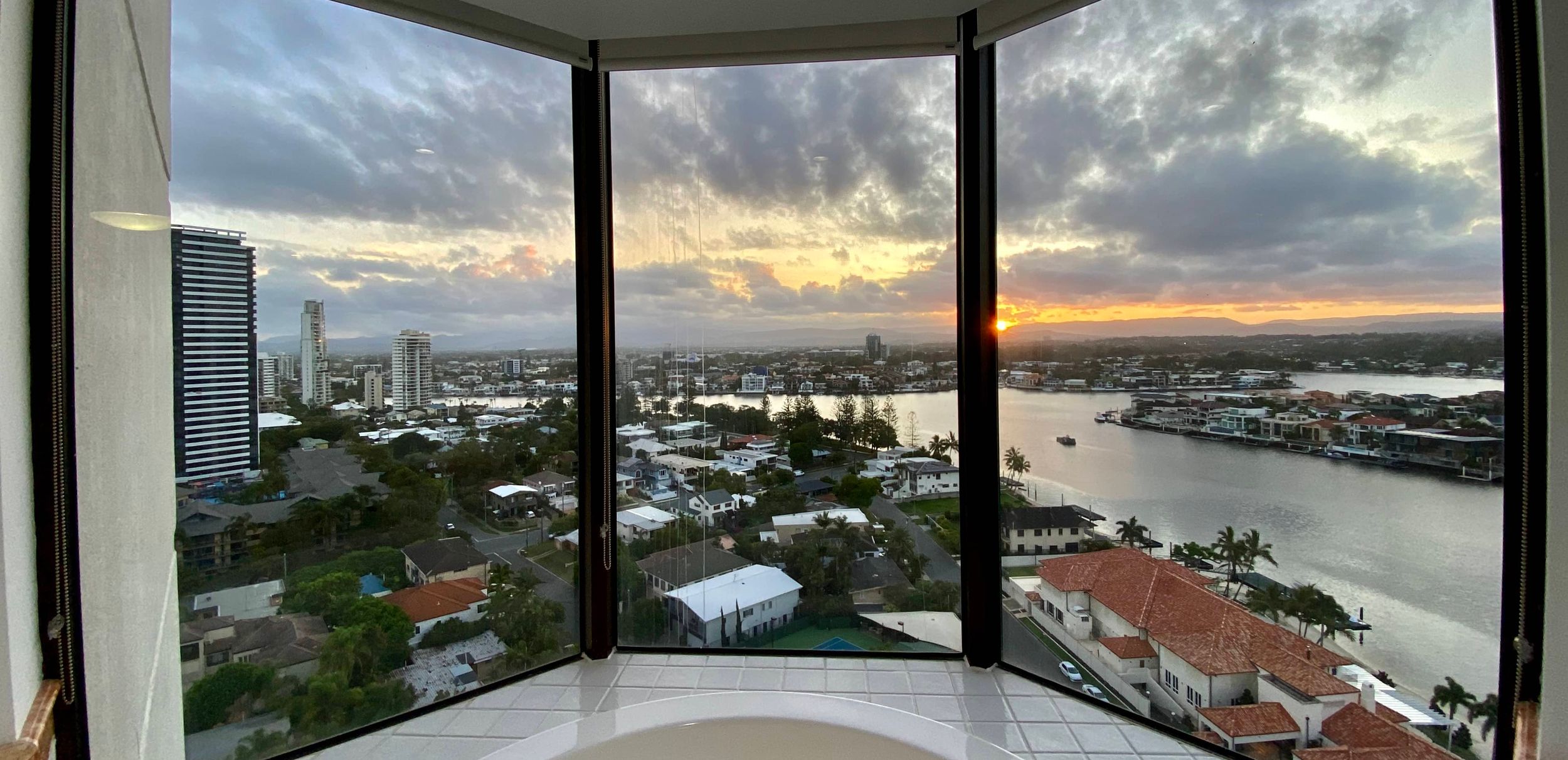full windows tinted nice view of city waterfront