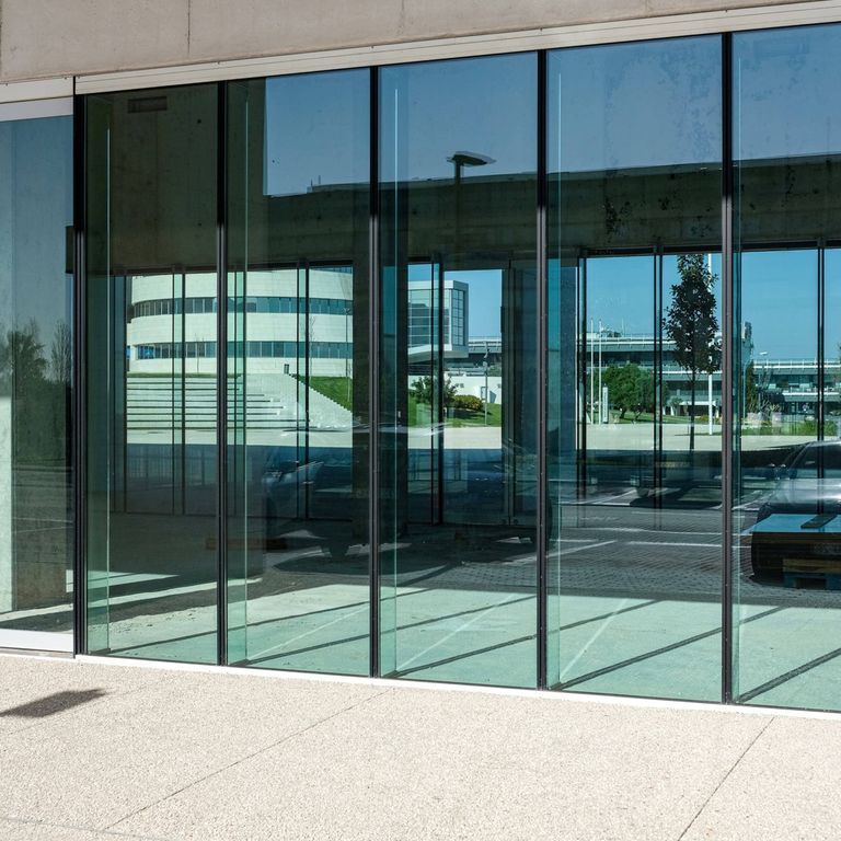fancy house with tinted windows